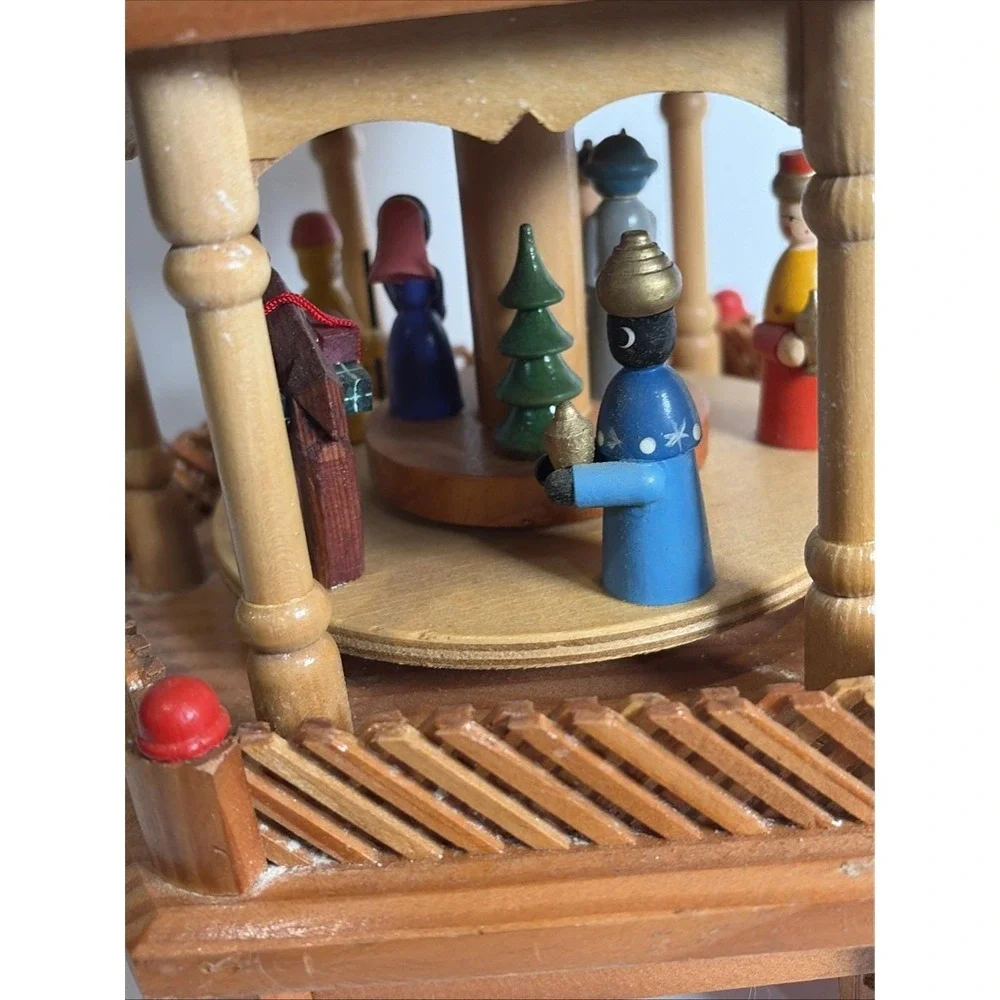 VTG Pyramid Nativity Carousel Parts Make Ornaments Wood Christmas Craft READ